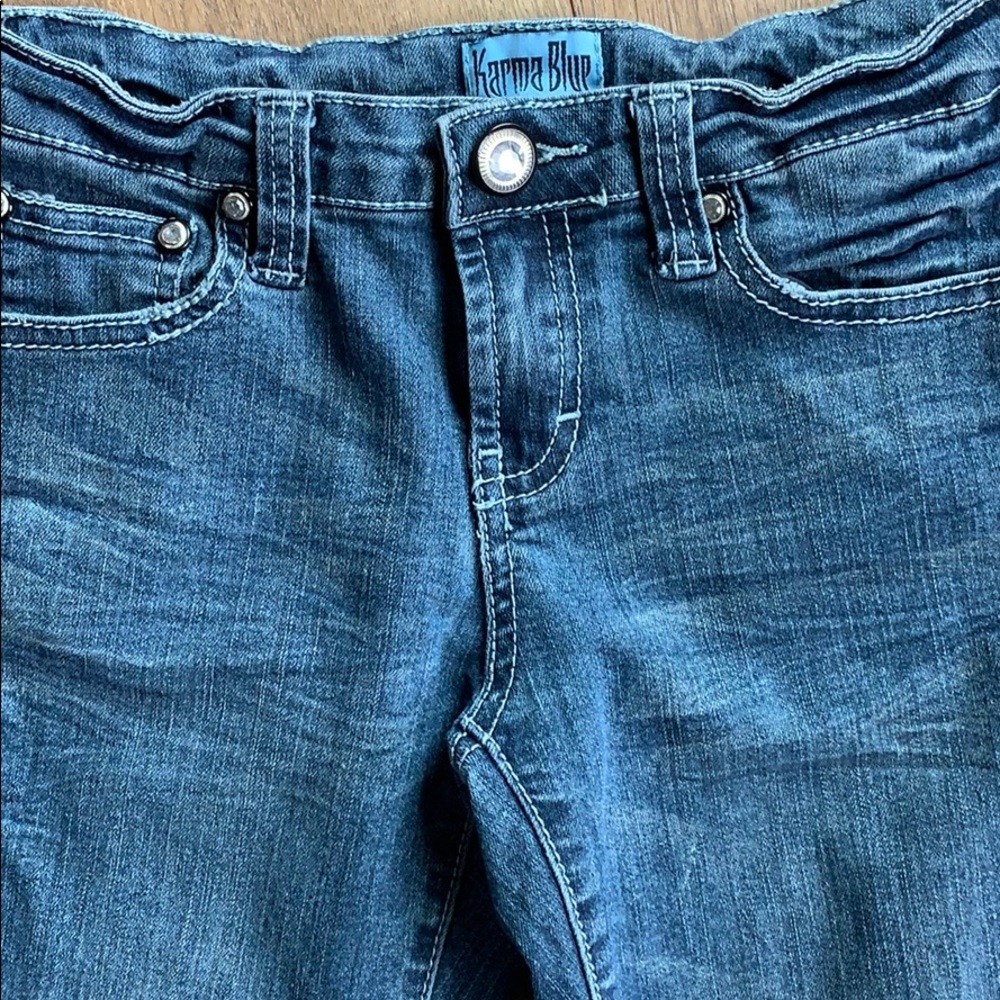 Karma Blue Rhinestone Jeans - Picture 5 of 8